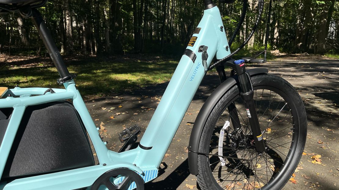 The Velotric battery pack (common to both bikes) is UL-certified, weather-resistant and cleanly integrated into the downtube. With 14.4 Ah of capacity, you get about 50 miles of range under ideal (read "flat") conditions, and it charges from empty in about 6 hours.