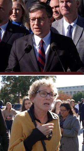 Democratic lawmaker confronts Speaker Johnson over shutdown