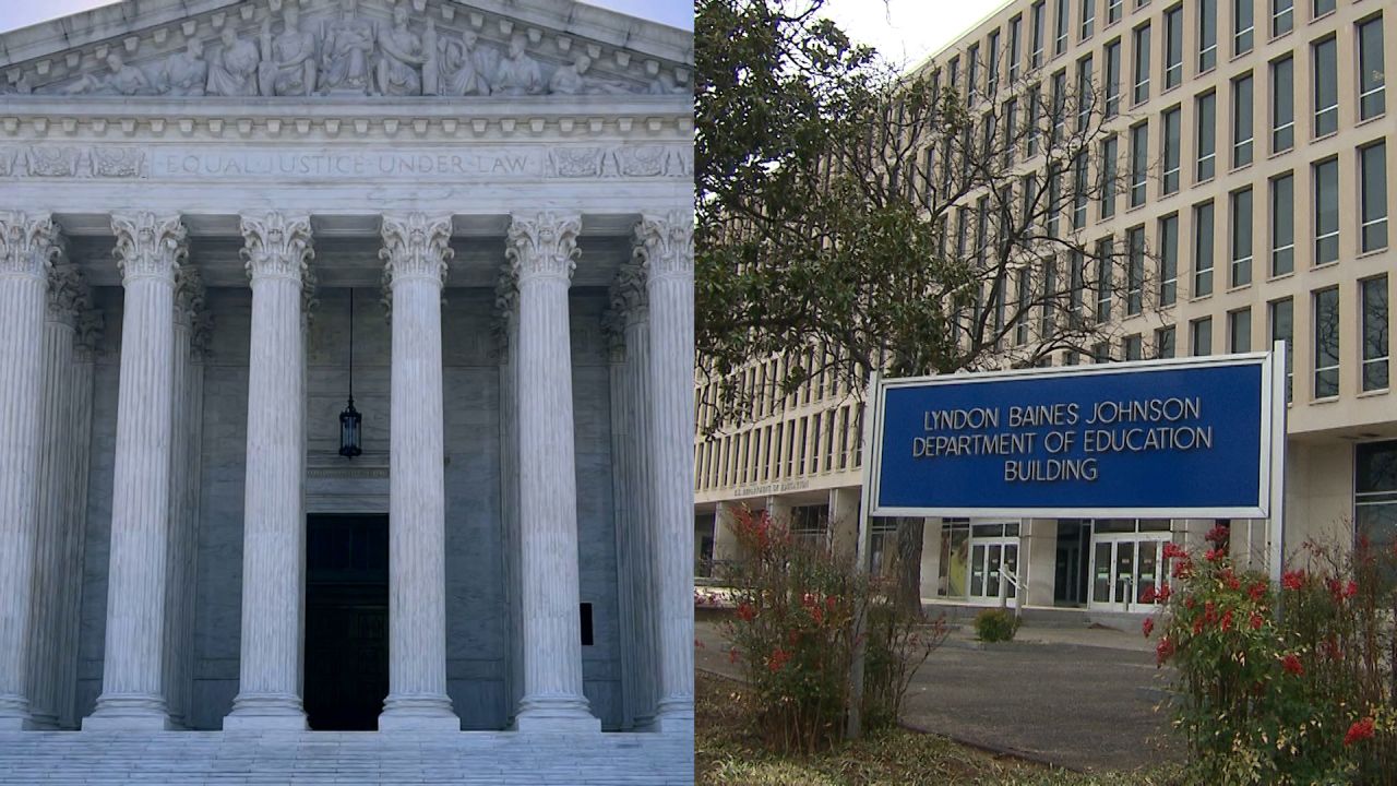 The Supreme Court on Monday said President Donald Trump <a href="index.php?page=&url=https%3A%2F%2Fwww.documentcloud.org%2Fdocuments%2F25997476-supreme-court-order-on-dept-of-education%2F" target="_blank">may proceed with his plan to carry out mass layoffs</a> at the Department of Education in the latest win for the White House at the conservative high court.