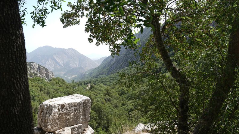 <strong>Vantage point:</strong> As this view from the city's upper walls shows, Termessos was strategically located in a high mountain valley - one reason Alexander the Great was unable to conquer it.