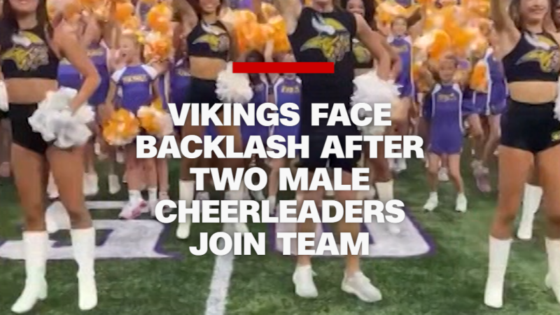 Vikings face backlash after two male cheerleaders join team