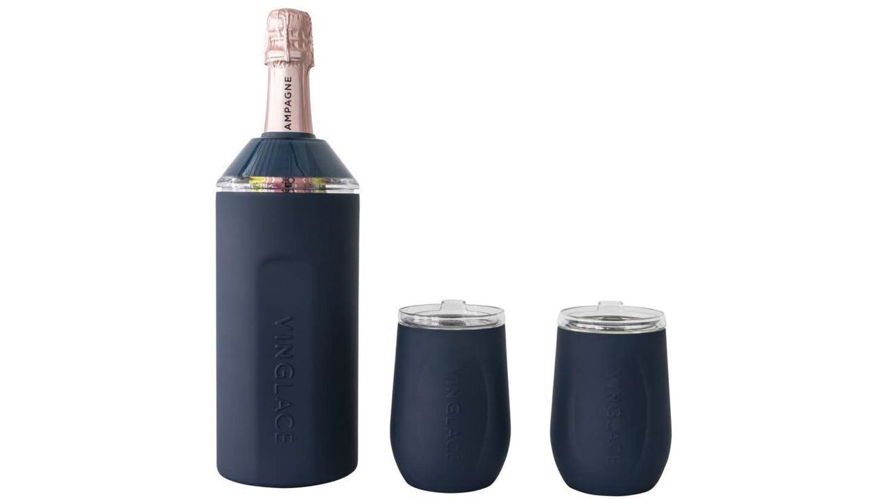 Vinglace? Wine Bottle Chiller Gift Set in navy