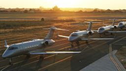 Pictured, planes from the fleet of private aviation company Vistajet.