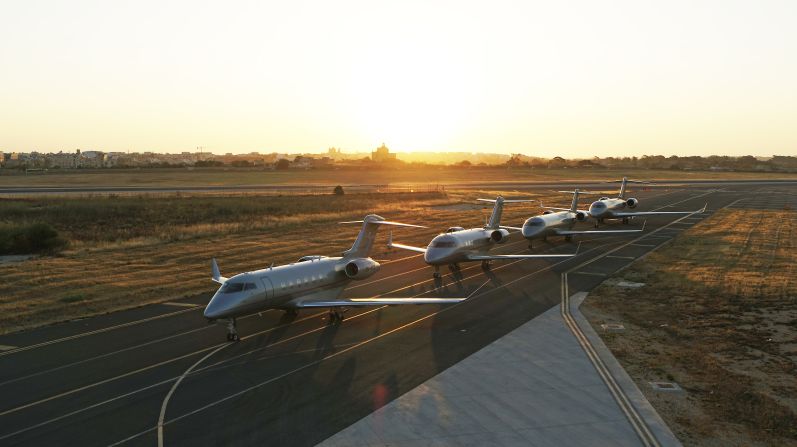 More millionaires are forecast to <a  target="_blank">move to the United Arab Emirates in 2024</a> than to any other country in the world. Experts say the influx is driving a boom in private aviation. Pictured, planes from the fleet of private aviation company Vista.