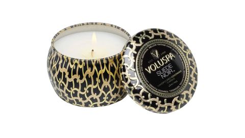 Voluspa Suede Noir Mini Tin Candle