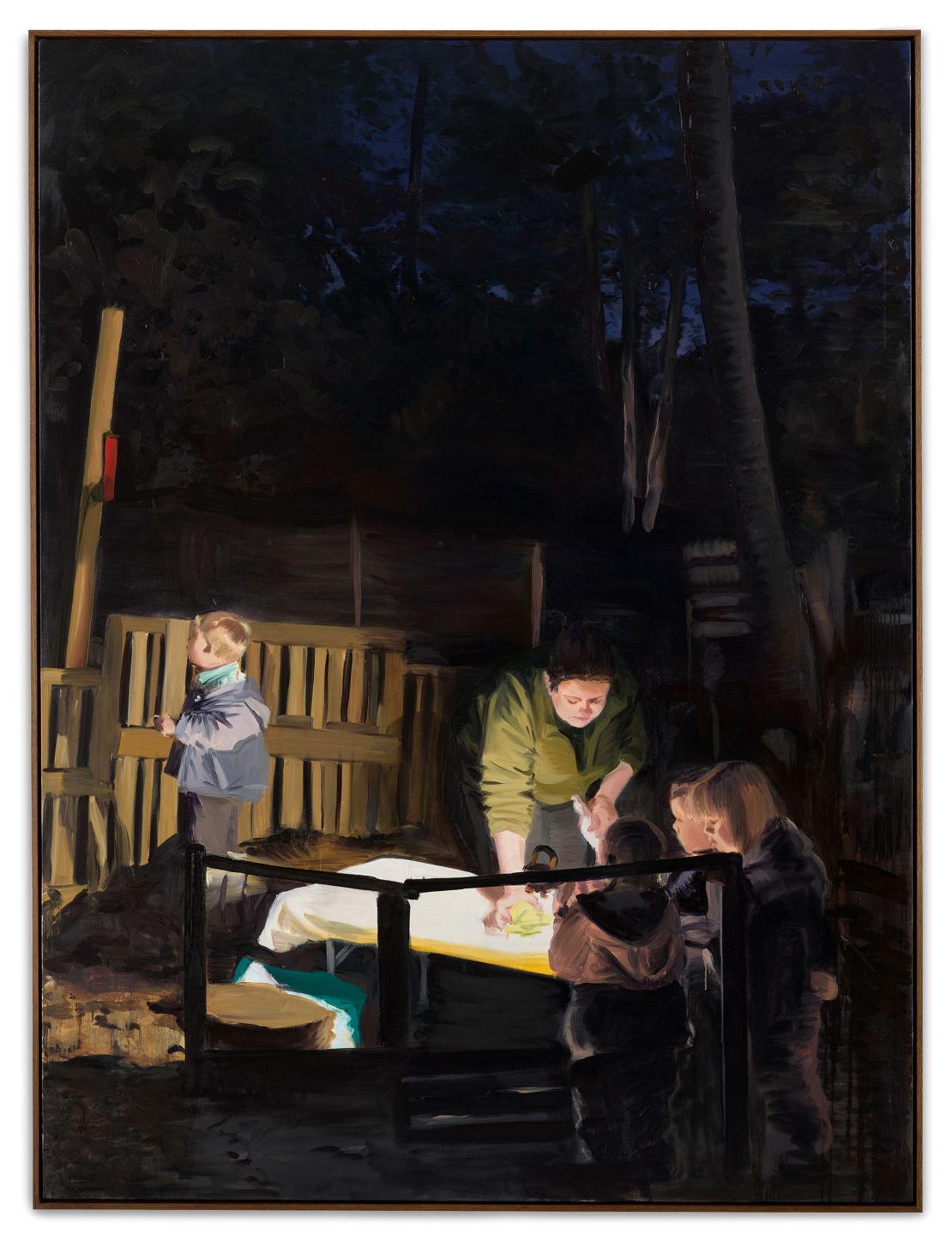 Walker has increasingly observed the balancing acts of motherhood, especially for working-class individuals or those from marginalized communities. Pictured, "Friday Cleaning, Little Bugs."