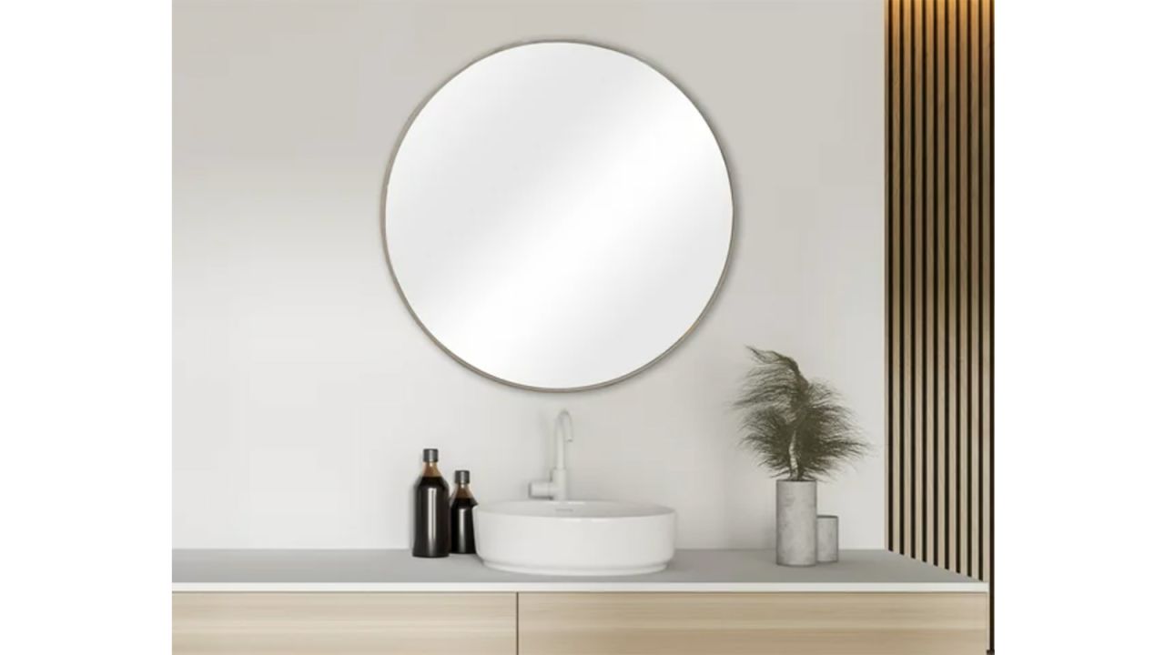 Mainstays 28-Inch Round Aluminum Wall Mirror