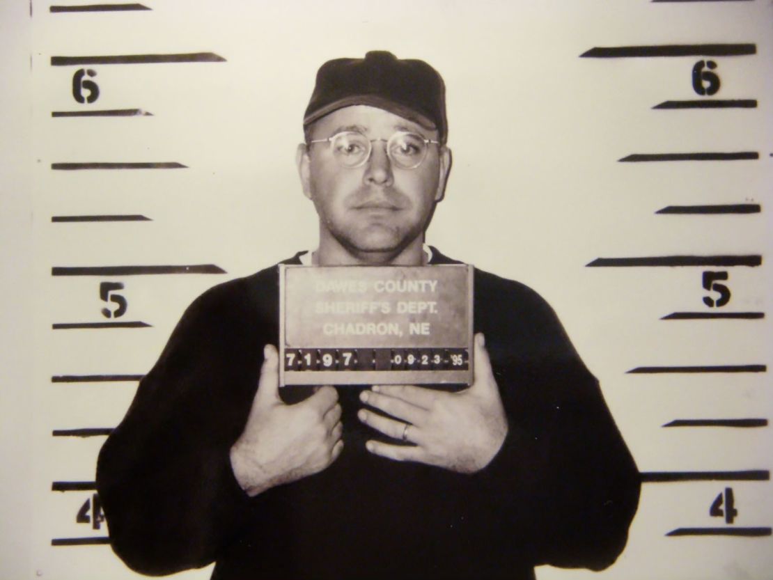 This photo from the Dawes County Sheriff's Office in Nebraska shows Minnesota Governor Tim Walz in 1995 after his arrest for drunken driving. 