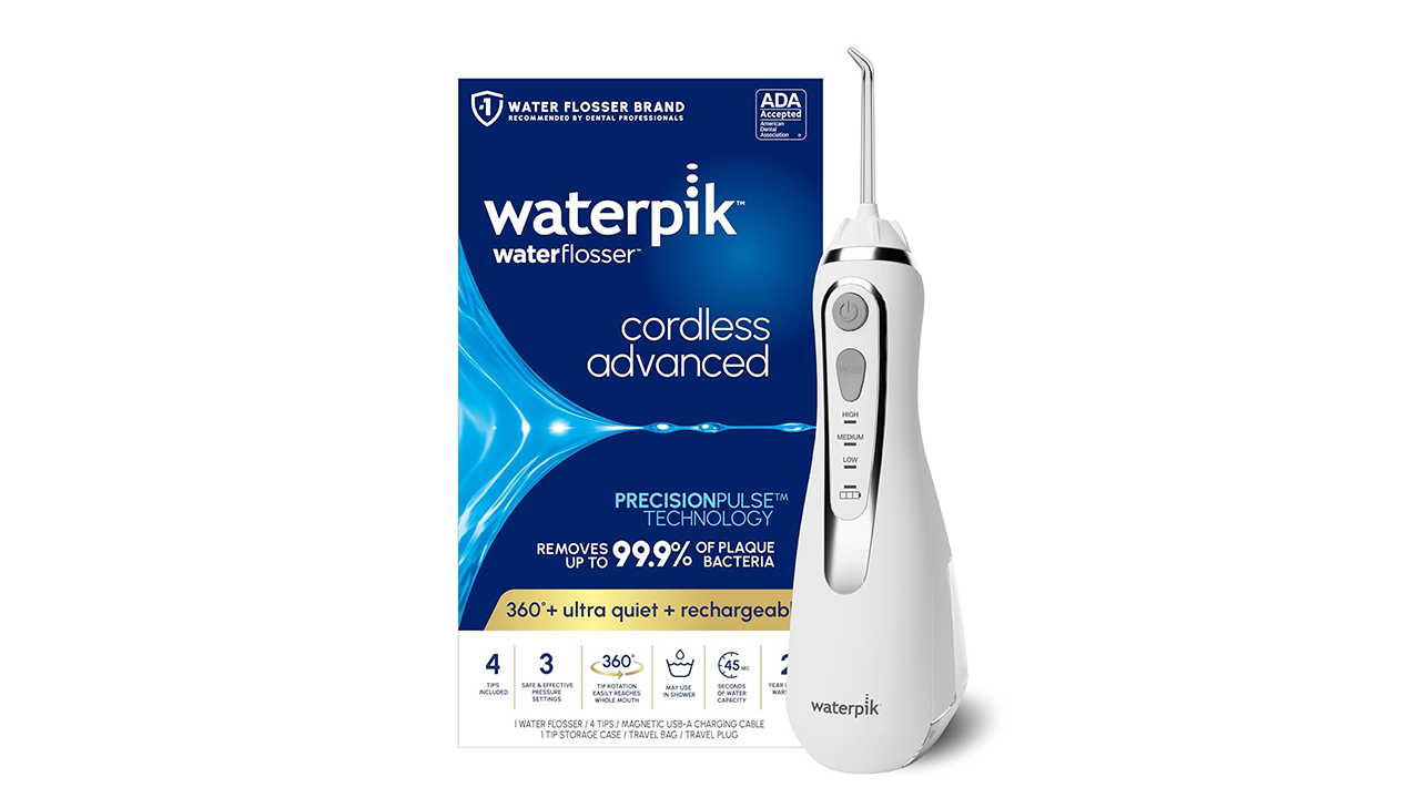 Waterpik Cordless Advanced 2.0 Water Flosser stock photo