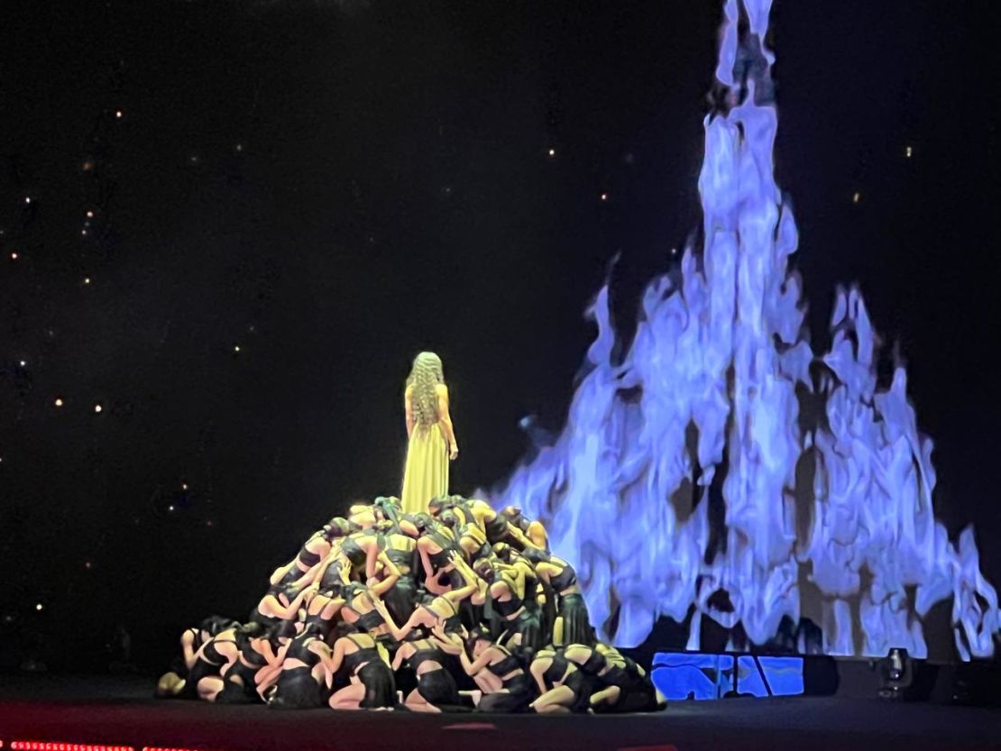 Lebanese dance troupe Mayyas performed on an outdoor stage in Beirut Thursday, August 1 before an audience of thousands.