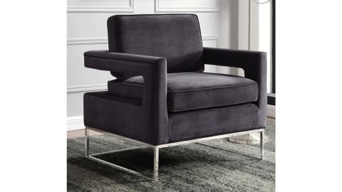 Everly Quinn Binghamton 33” Wide Velvet Armchair 