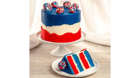 We take the cake consisting of 4 layers of red, white and blue
