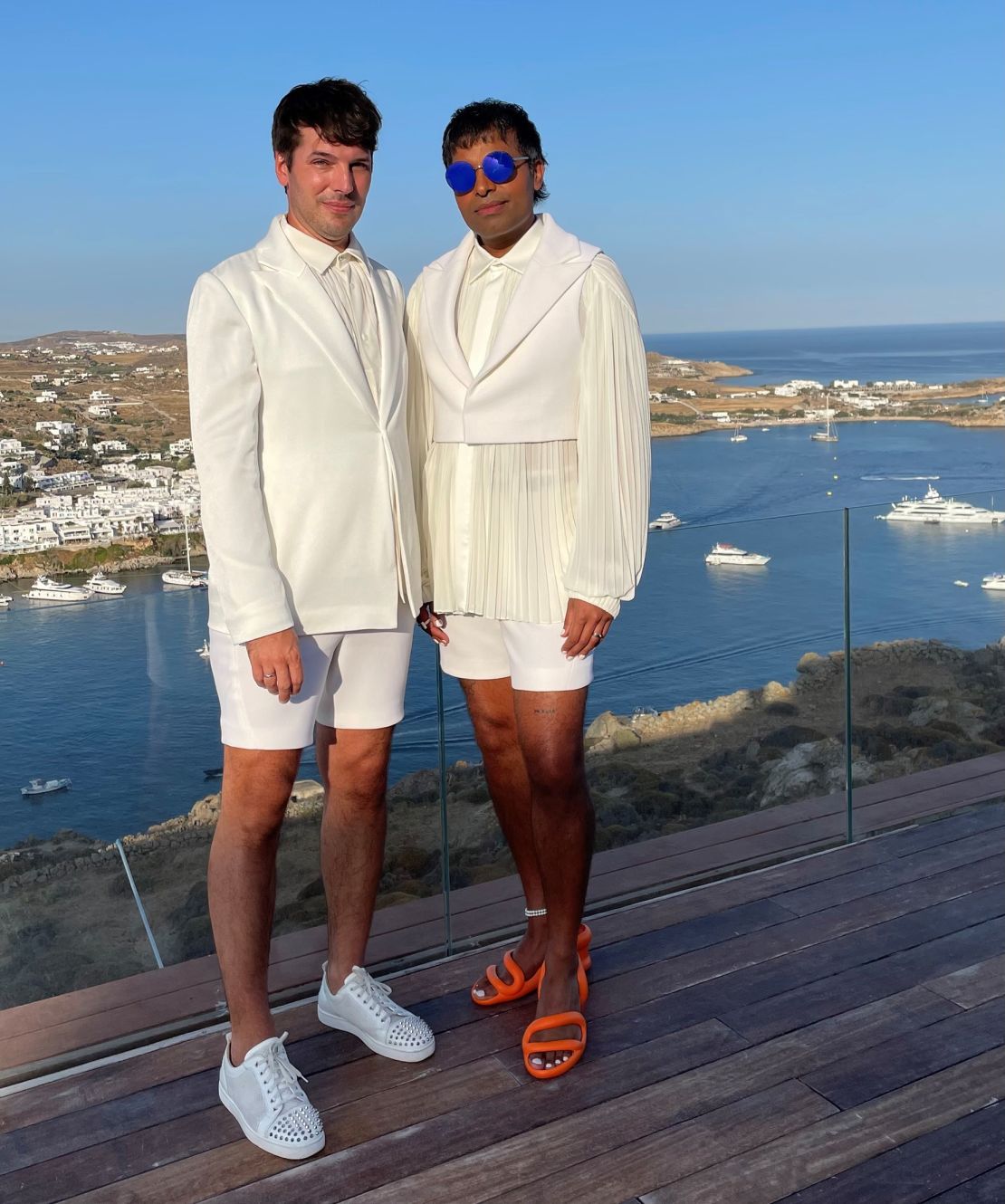 Suki and Manuel in Mykonos, Greece. The couple love traveling together.