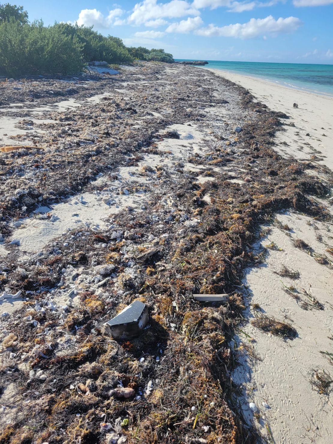 A view of debris on a beach in the northeast point of west Caicos, on January 26.