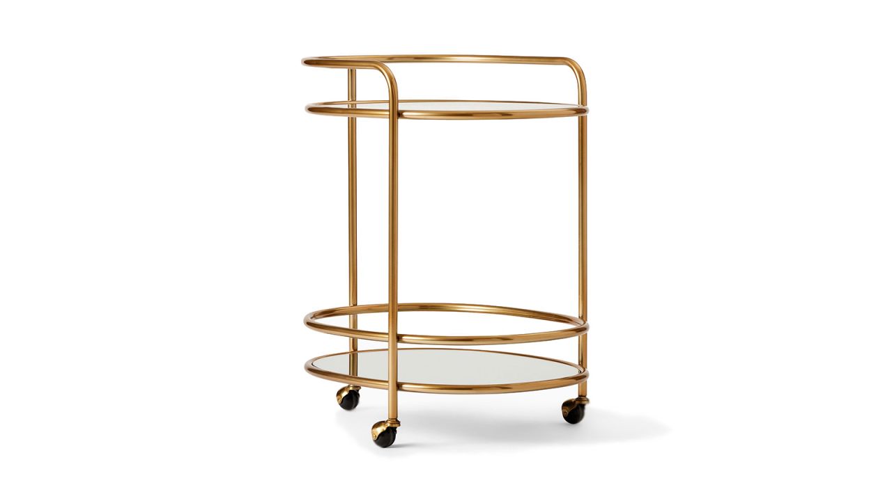 The West Elm Albee Bar Cart on a white background.