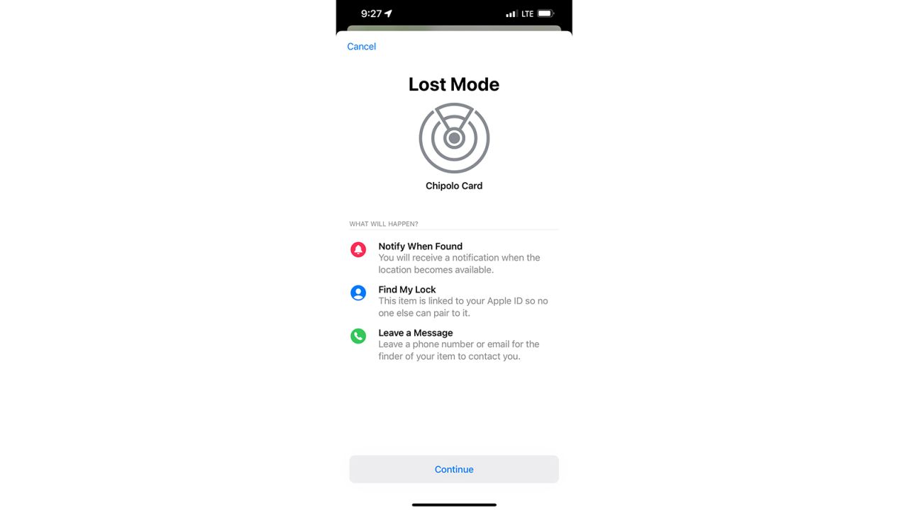 chipolo card review lost mode