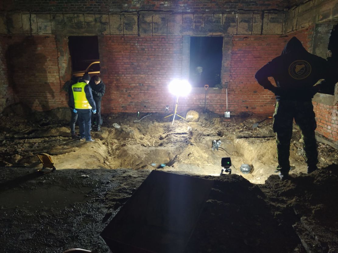 The excavation site outside a house inside the Wolf's Lair