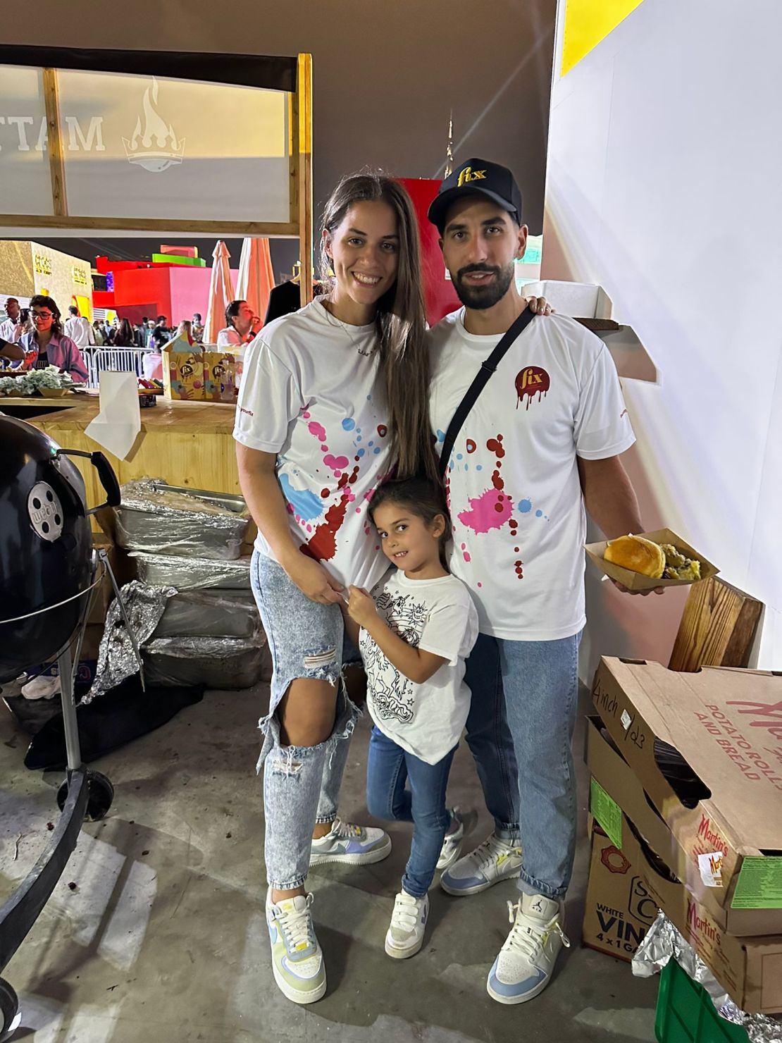 Sarah Hamouda (left), pictured with her husband and daughter, founded Fix in 2021.