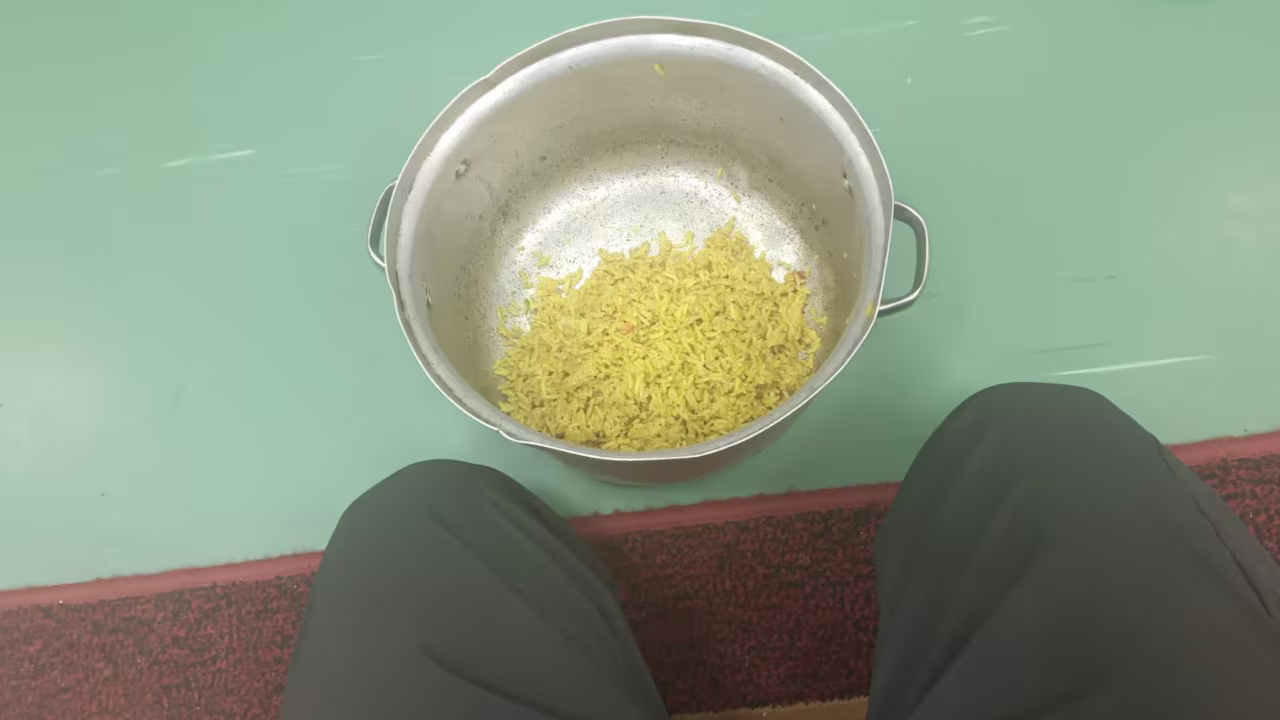 This bowl of plain rice was shared between two doctors during their 24-hour shift — their only meal that day.