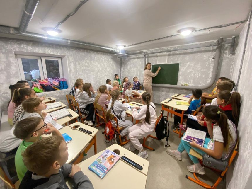 Learning can continue during the attacks in the makeshift underground classrooms.