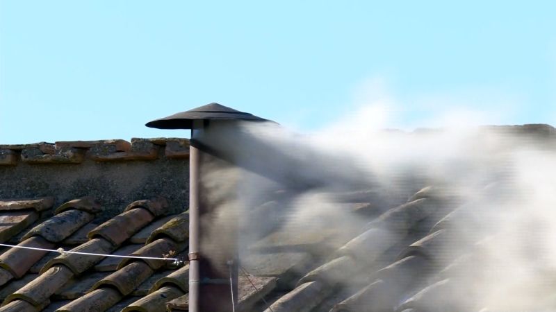 See the moment white smoke emerged from the Sistine Chapel