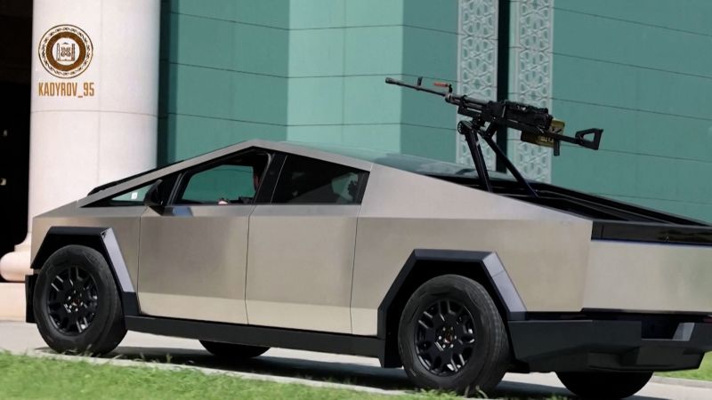 Chechen Leader Ramzan Kadyrov Shows Off Tesla Cybertruck With A Gun | CNN