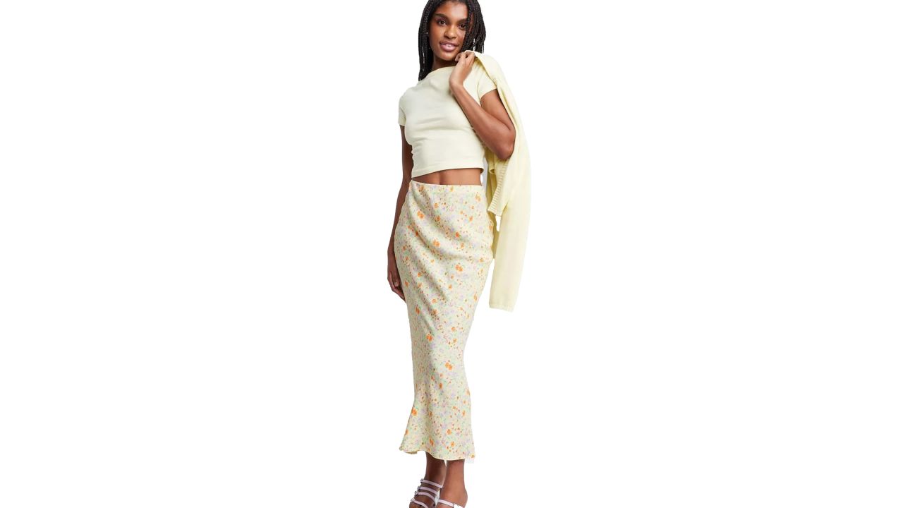 Wild Fable Floral Women's Maxi Skirt in yellow