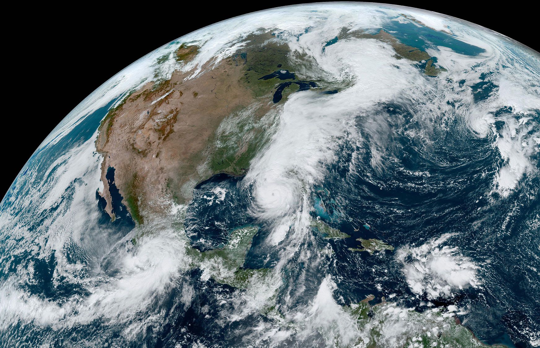 Hurricane Helene spins in the Gulf of Mexico