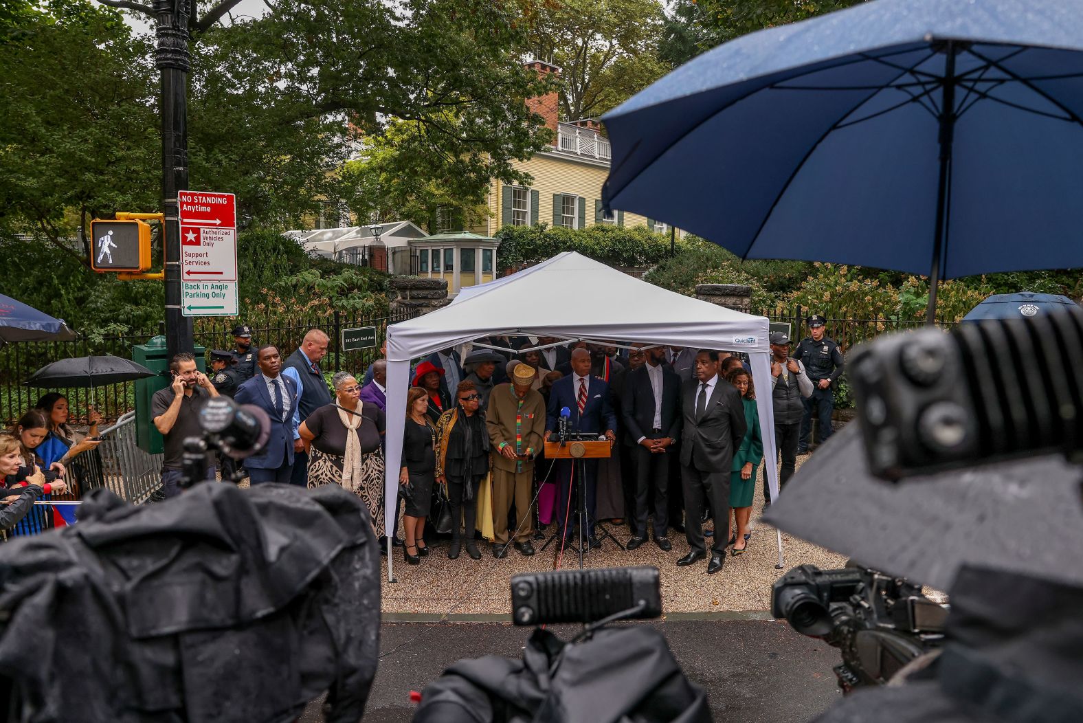 New York City Mayor <a href="index.php?page=&url=https%3A%2F%2Fwww.cnn.com%2F2024%2F09%2F25%2Fus%2Fnew-york-city-mayor-eric-adams-indicted%2Findex.html">Eric Adams</a> speaks during a news conference outside of Gracie Mansion, the mayor’s official residence, after being indicted on five federal charges related to bribery, wire fraud, conspiracy and soliciting campaign contributions from foreign nationals on Thursday, September 26. Adams said Thursday morning he was not surprised by the charges and encouraged the public to “wait to hear our defense before making any judgments,” adding he would not be changing his day-to-day responsibilities in light of the indictment.