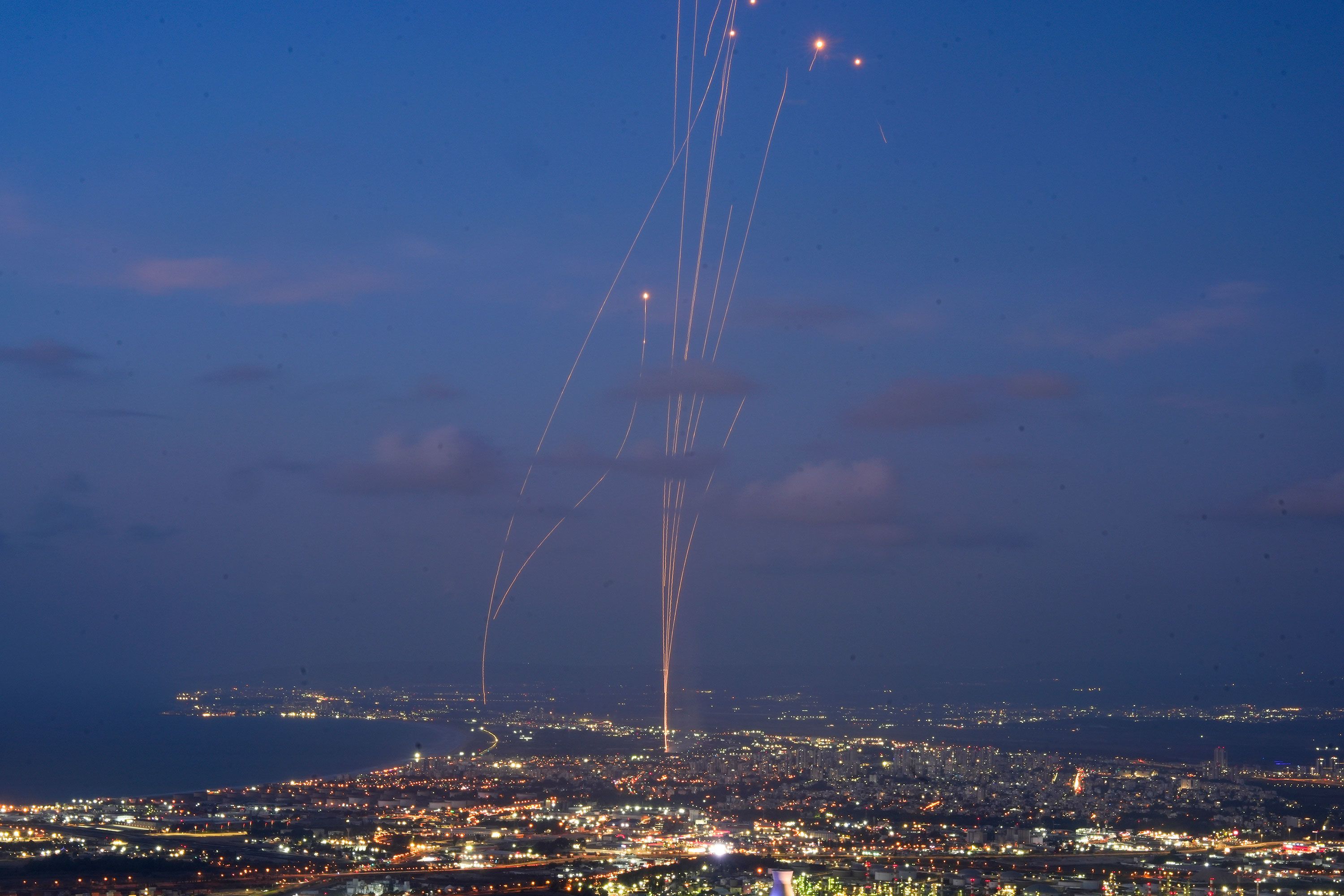 Iron Dome intercepting rockets