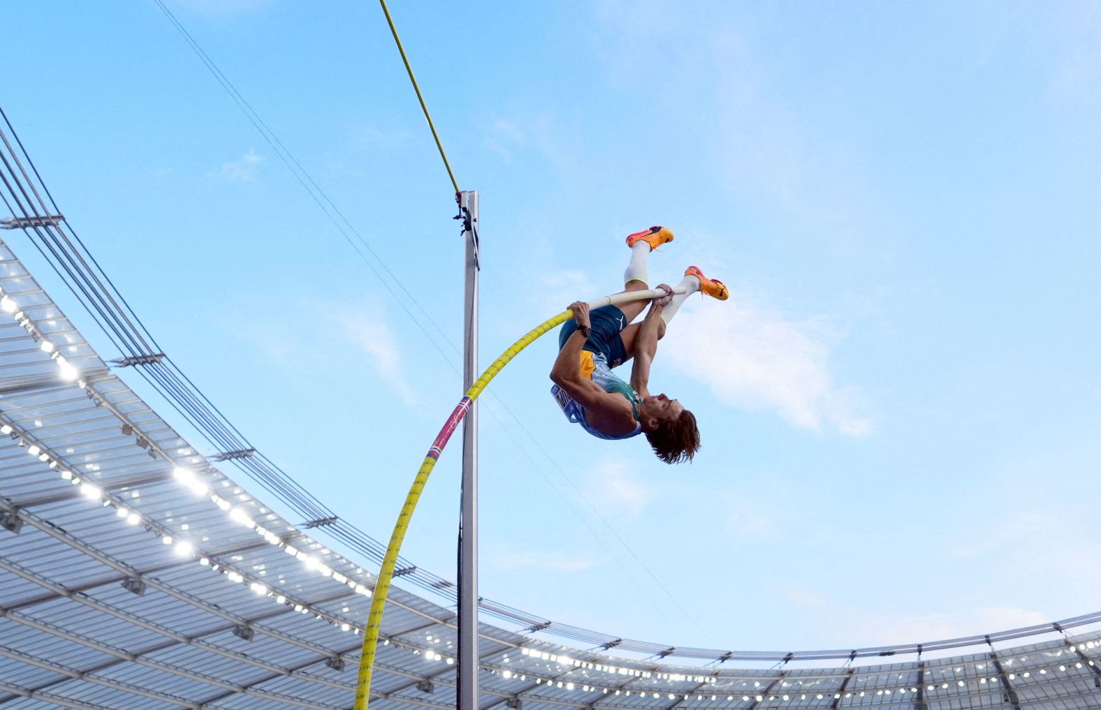 Armand “Mondo” Duplantis <a href="index.php?page=&url=https%3A%2F%2Fwww.cnn.com%2F2024%2F08%2F27%2Fsport%2Fingebrigtsen-duplantis-world-records-spt-intl%2Findex.html">breaks his pole vault world record</a> during a Diamond League event in Chorzow, Poland, on Sunday, August 25. Duplantis cleared 6.26 meters (20.5 feet). It was one centimeter higher than the world record he set at the Paris Olympics earlier this month, and it’s the 10th time in his career that he has broken the world record.