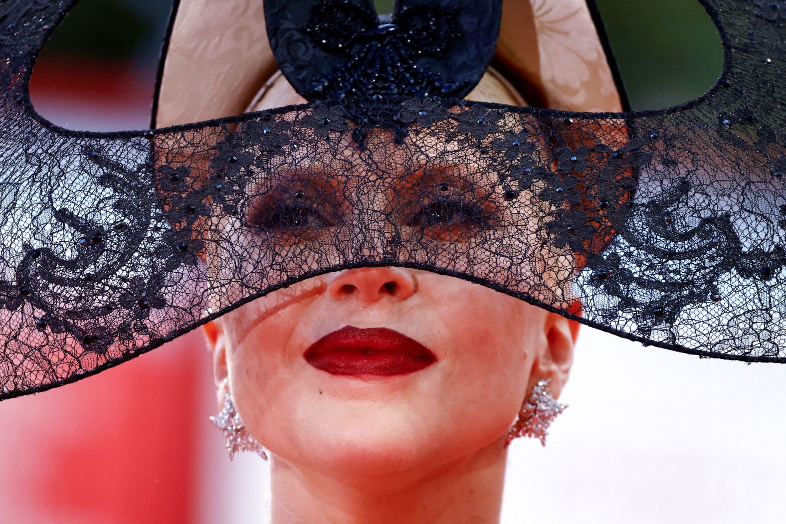 Lady Gaga poses on the red carpet ahead of the screening of “Joker: Folie à Deux” at the Venice Film Festival in Italy on Wednesday, September 4.