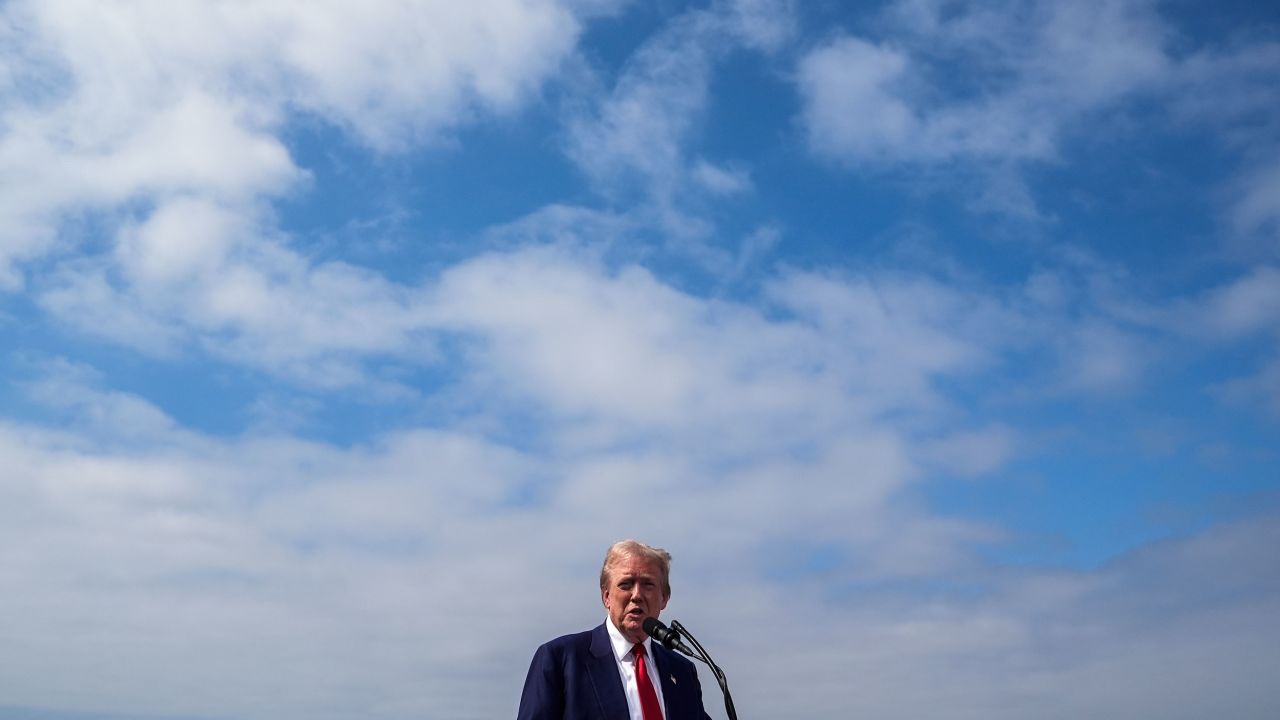 Former President Donald Trump speaks during a news conference held at Trump National Golf Club Los Angeles in Rancho Palos Verdes, California, on September 13.