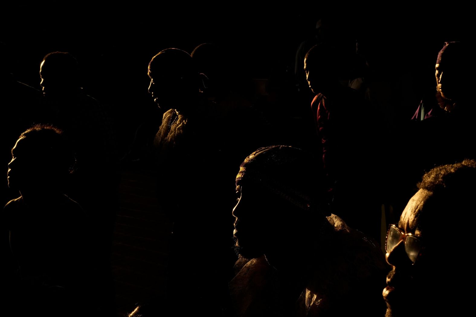 Pilgrims arrive inside the San Felipe Church during the Black Christ festival in Portobelo, Panama, on Monday, October 21. The iconic Black Christ statue there was found on the Portobelo shore in 1658.
