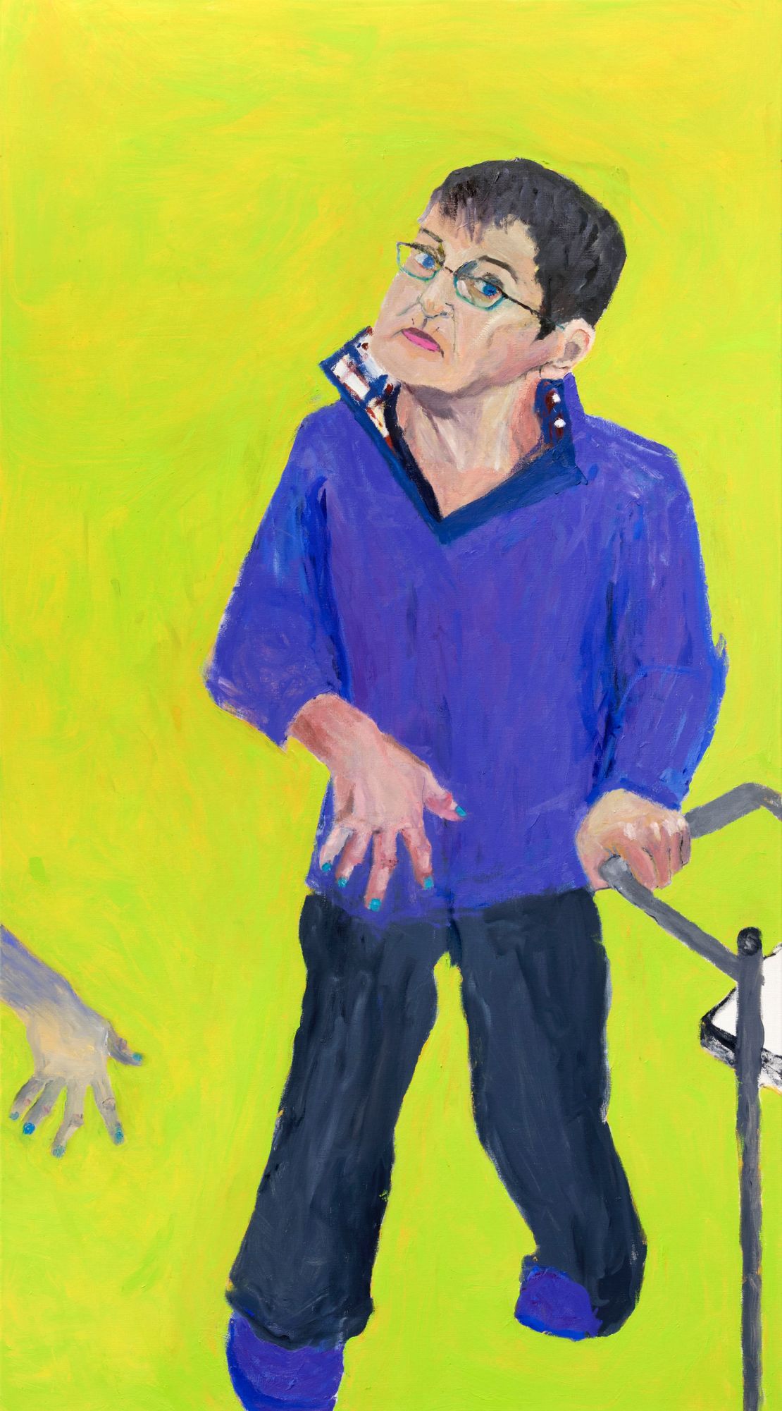 The title of this piece, "With a Handicap Like Yours..." (2018), was lifted with a conversation Jones had with her doctor.