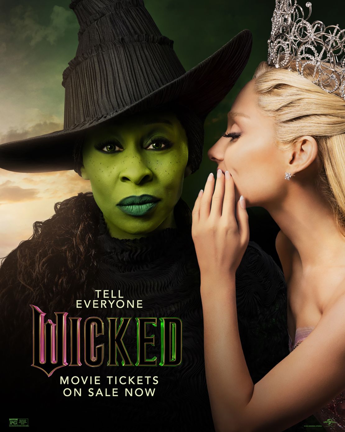 The new "Wicked" poster is an "homage" to the original logo, not an exact copy, Erivo said.