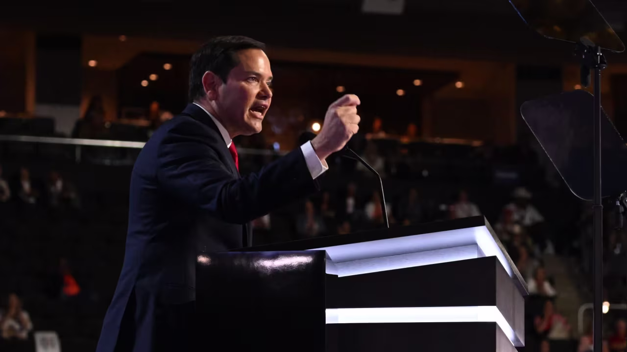 Marco Rubio speaks at the 2024 Republican National Convention in Milwaukee, Wisconsin, on July 16.