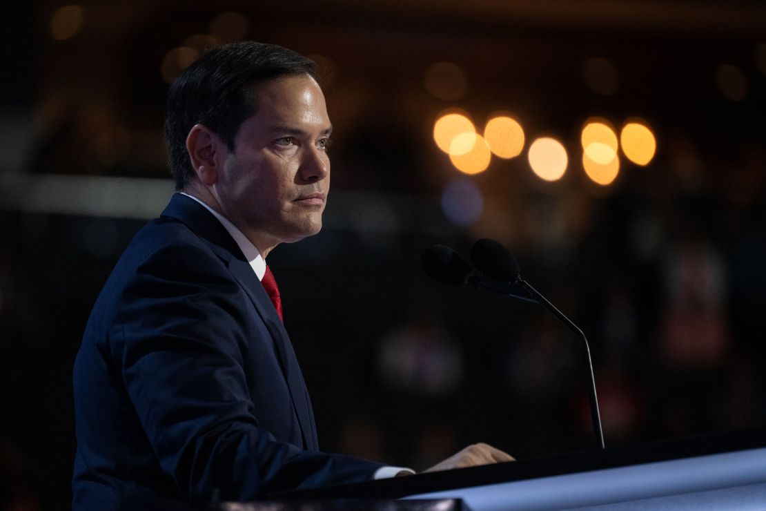 Rubio, a Trump critic turned supporter, speaks at the 2024 Republican National Convention in Milwaukee, Wisconsin.