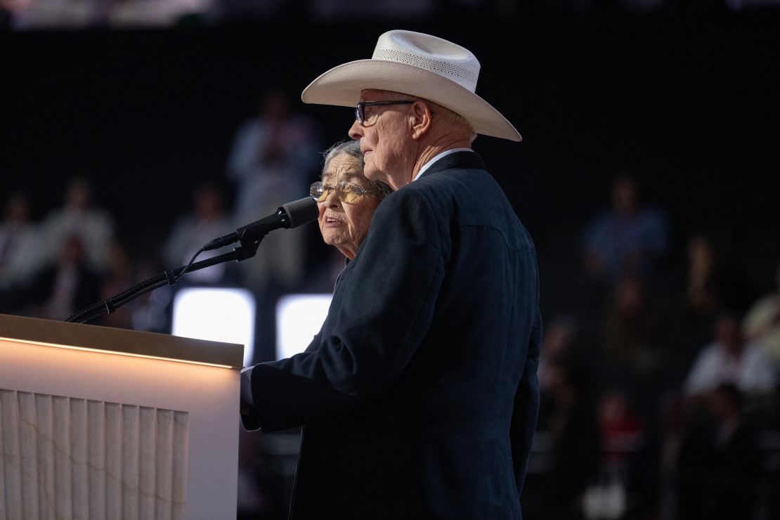 Sue and Jim Chilton speak at the Republican National Convention in July.