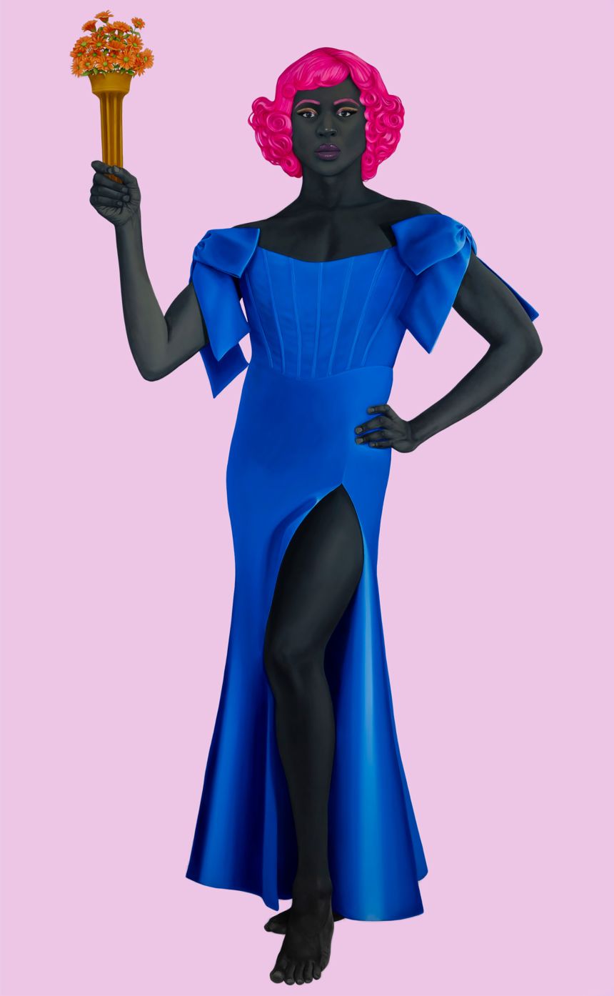 Amy Sherald’s “Trans Forming Liberty,” painted in 2024, was at the center of Sherald's dispute with the National Portrait Gallery.