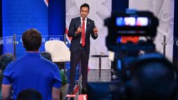 Republican presidential candidate Vivek Ramaswamy participates in a CNN Republican town hall moderated by CNN's Abby Phillip at Grand View University in Des Moines, Iowa, on Wednesday, December 13, 2023.