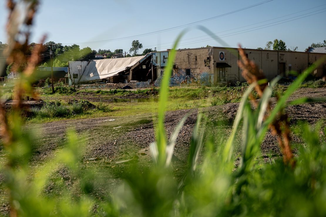 The lower part of the River Arts District suffered catastrophic flooding from Hurricane Helene. Many of the large buildings located along the French Broad River will be rehabbed.