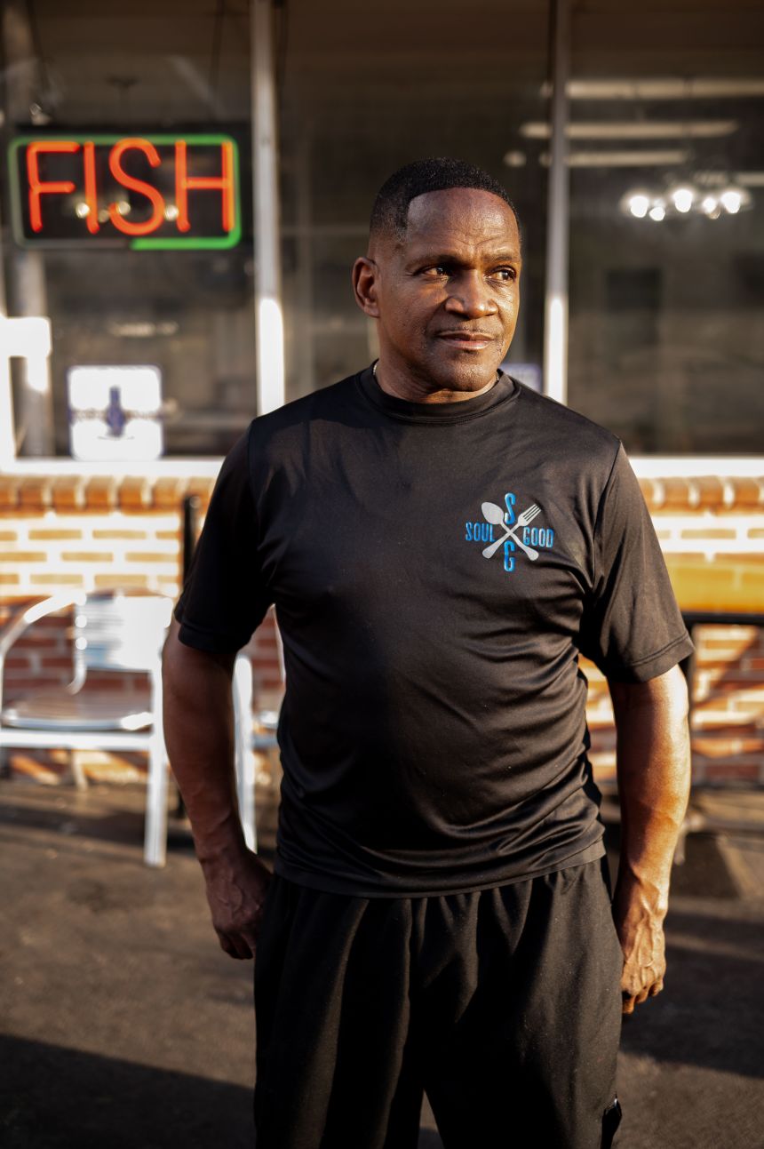 Clifford Simpson poses for a portrait at Soul Good Fine Food.