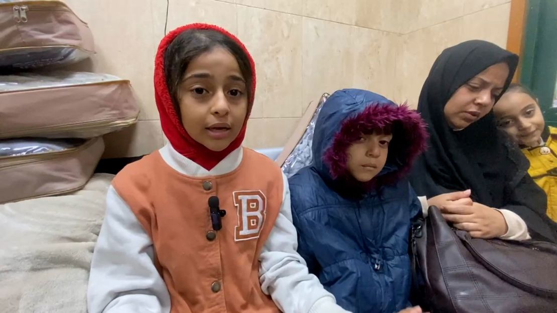 Tala Harb, 10, left, said she watched Israeli troops make male members of her family strip off their clothes before they took them away.