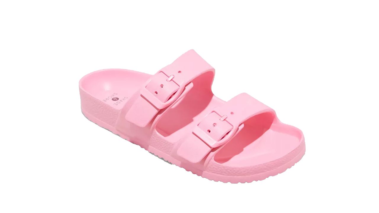 Shade & Shore Women's Neida EVA Two Band Footbed Slide Sandals in pink