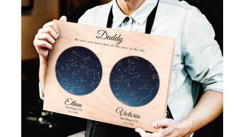 Wood Life Prints Stars On A Date Fathers Day Gift