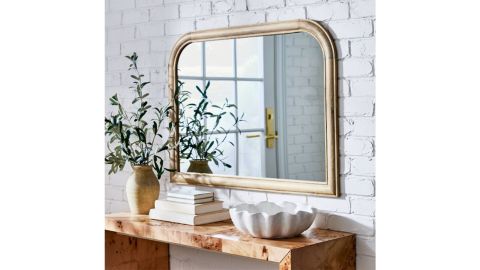 Decorative Mantel Wood Wall Mirror Natural