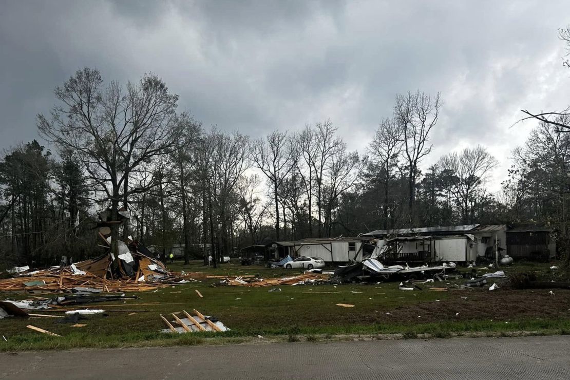 Authorities say a tornado likely touched down near Porter Heights, Texas, on Saturday.