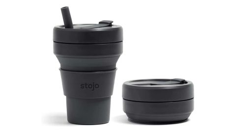 essential remote working products Stojo Collapsible Travel Cup With Straw