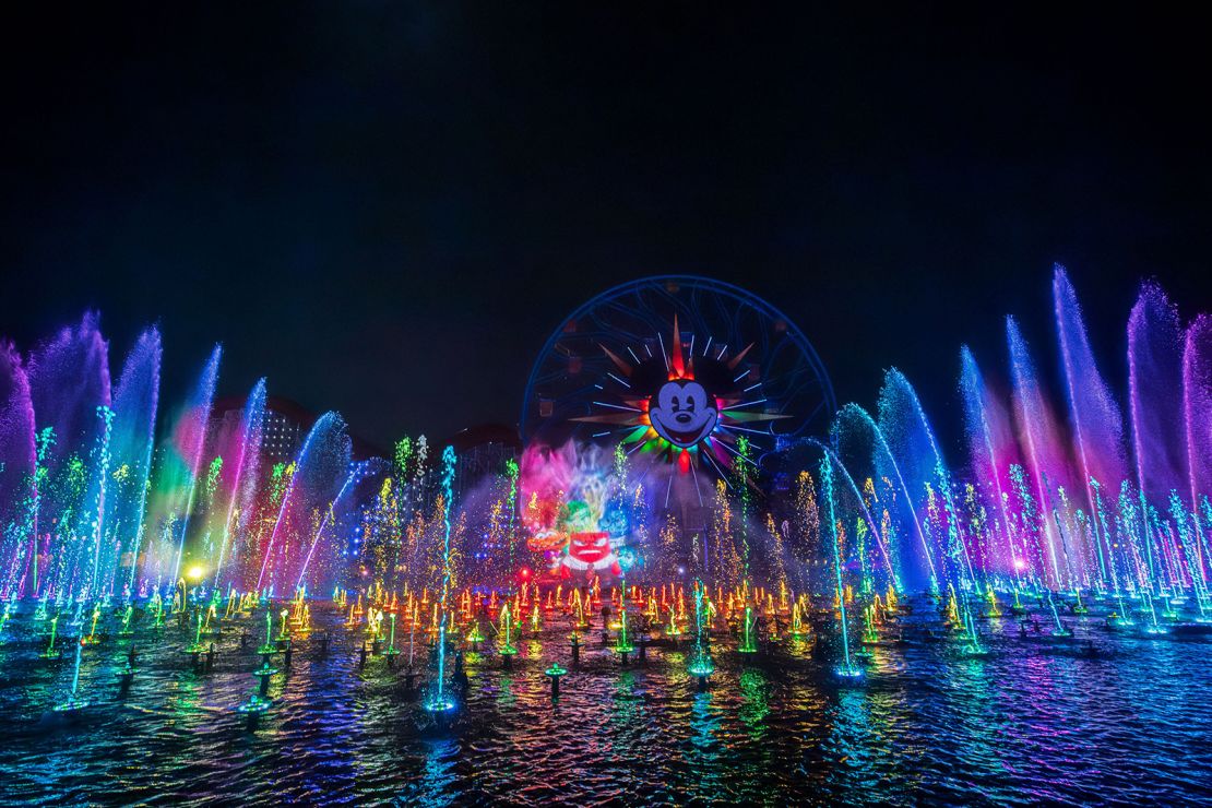 “World of Color Happiness!” is a new nighttime spectacular that transforms Paradise Bay in Disney California Adventure Park.